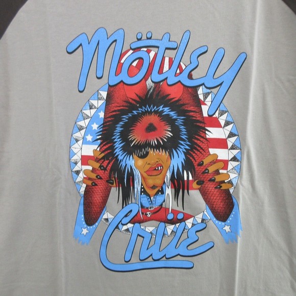 Motley Crue Mens T-Shirt Size XXL Tour '87 Raglan Tee Licensed Cotton Blend New - Picture 1 of 15